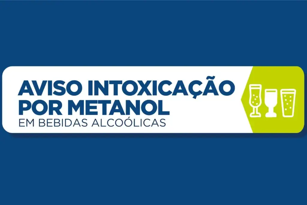aviso de intoxicação por metanol