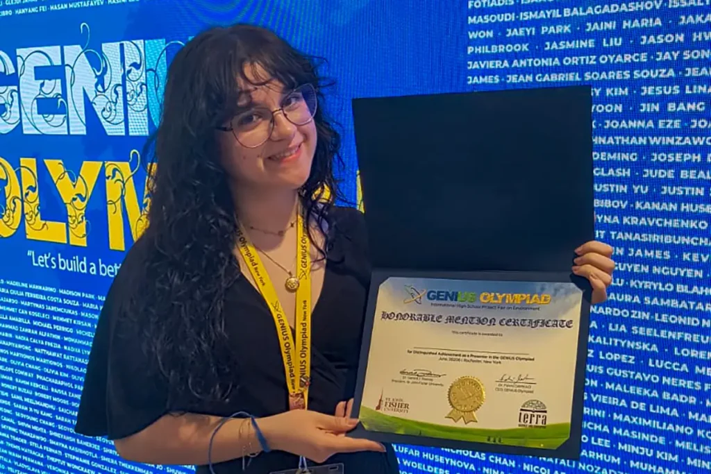estudante menção honrosa Genius Olympiad